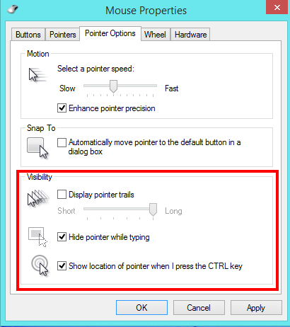 Tick the checkbox next to Show location of pointer when I press the CTRL key, then click OK